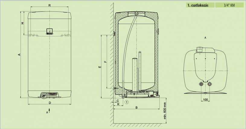 Drazice OKHE 160 szögletes villanybojler