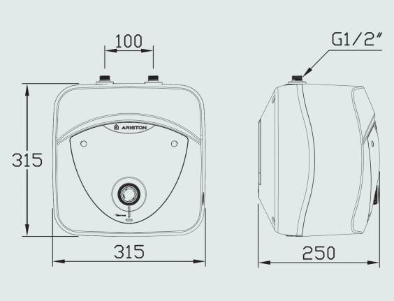 Ariston AN LUX 6 UR, 6 literes alsó elhelyezésű villanybojler (3626237)