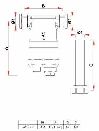 FAR kompakt fehér egyenes mágneses iszapleválasztó 3/4''