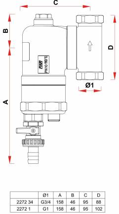 FAR mágneses forgatható bekötésű iszapleválasztó 3/4