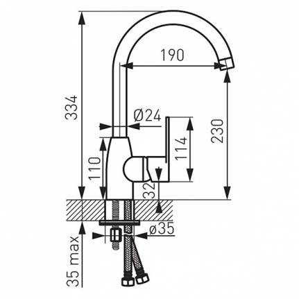 Ferro Algeo álló mosogató csaptelep BAG4