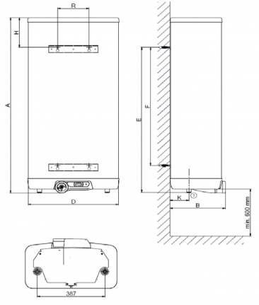 Drazice OKHE ONE/E 50 lapos, fali, szögletes villanybojler